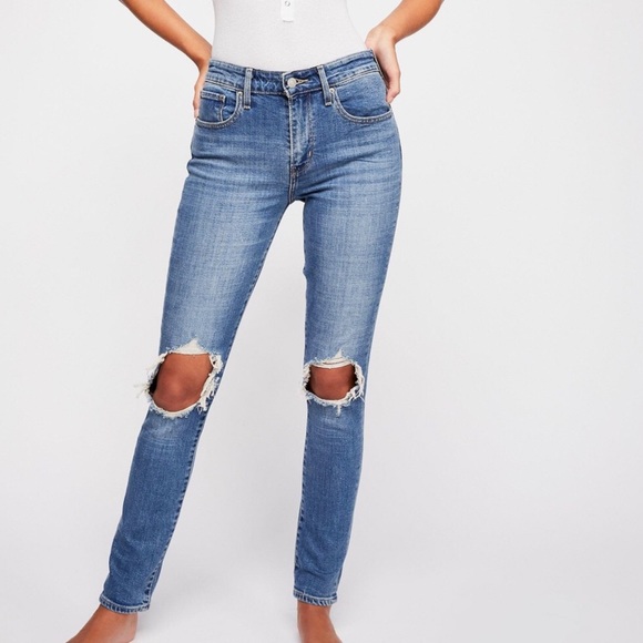 levi's 721 high rise skinny rugged indigo